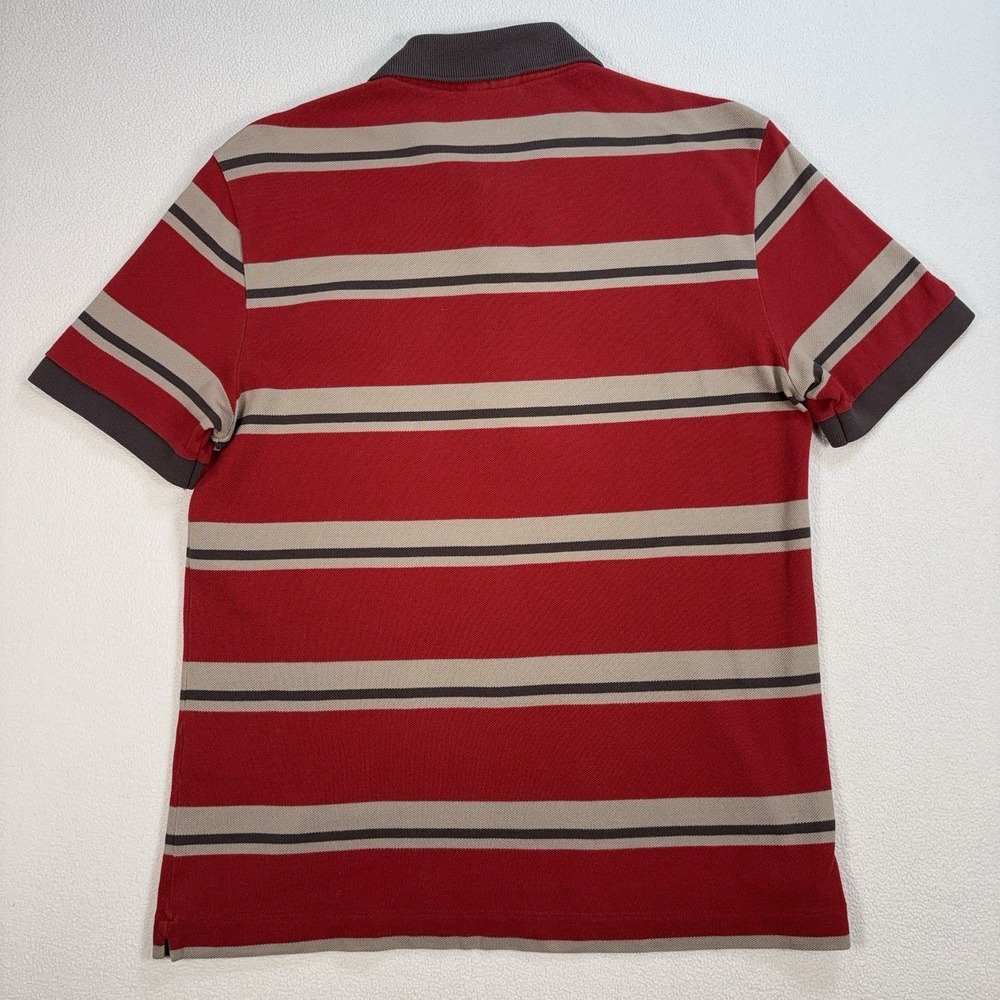 Lacoste Polo Shirt Men's S / 3 Red Stripe Logo 100% Cotton Button Shirt - Picture 2 of 15